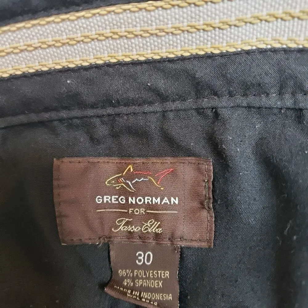 Greg Norman for Tasso Ella Black Golf Shorts Size 30